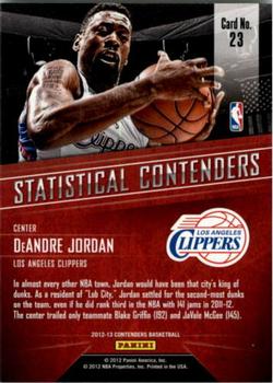 2012-13 Panini Contenders - Statistical Contenders #23 DeAndre Jordan Back