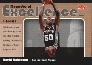 2007-08 Fleer - Decades of Excellence Glossy #5 David Robinson Front