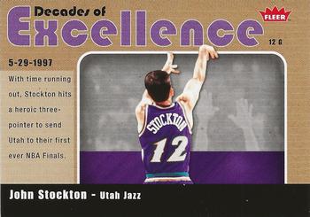 2007-08 Fleer - Decades of Excellence Glossy #9 John Stockton Front