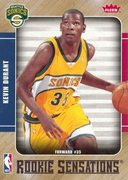 2007-08 Fleer - Rookie Sensations Glossy #RS-2 Kevin Durant Front