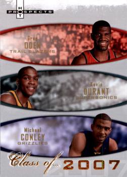 2007-08 Fleer Hot Prospects - Class of... #2007-A Greg Oden / Kevin Durant / Michael Conley Front