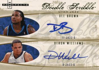 2007-08 Fleer Hot Prospects - Double Scribble #DS-WB Deron Williams / Dee Brown Front