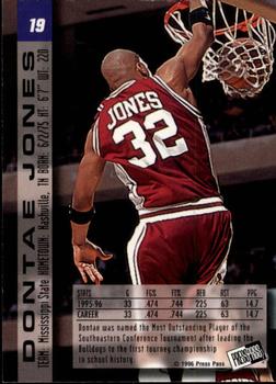 1996 Press Pass #19 Dontae' Jones Back