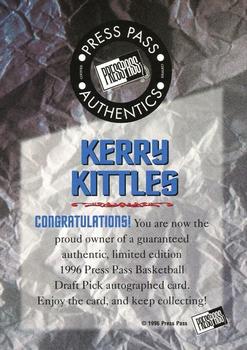 1996 Press Pass - Autographs #NNO Kerry Kittles Back