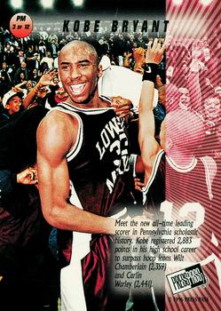 1996 Press Pass - Pandemonium #PM 3 Kobe Bryant Back