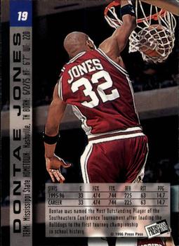 1996 Press Pass - Swisssh #19 Dontae' Jones Back