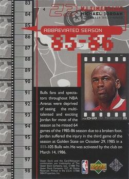 1998 Upper Deck Michael Jordan Living Legend #4 Michael Jordan Back