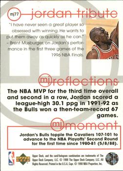 1997-98 Upper Deck Michael Jordan Tribute #MJ77 Michael Jordan Back