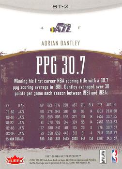 2007-08 Fleer Hot Prospects - Stat Tracker #ST-2 Adrian Dantley Back