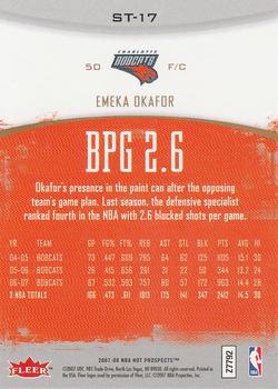 2007-08 Fleer Hot Prospects - Stat Tracker #ST-17 Emeka Okafor Back
