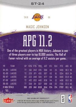 2007-08 Fleer Hot Prospects - Stat Tracker #ST-24 Magic Johnson Back
