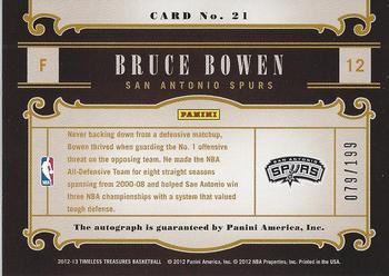 2012-13 Panini Timeless Treasures - Timeless Signatures #21 Bruce Bowen Back