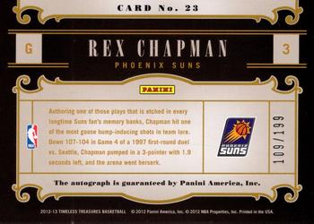 2012-13 Panini Timeless Treasures - Timeless Signatures #23 Rex Chapman Back