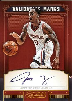 2012-13 Panini Timeless Treasures - Validating Marks Autographs #48 Jeff Teague Front