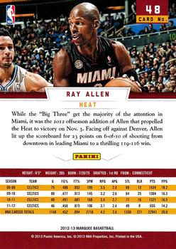 2012-13 Panini Marquee #48 Ray Allen Back