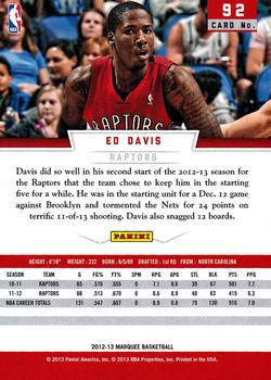 2012-13 Panini Marquee #92 Ed Davis Back