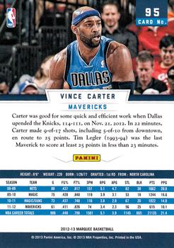 2012-13 Panini Marquee #95 Vince Carter Back