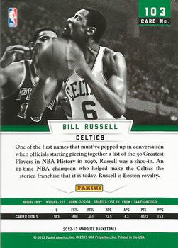 2012-13 Panini Marquee #103 Bill Russell Back