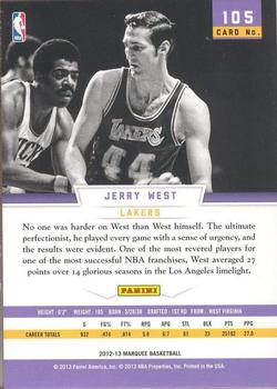 2012-13 Panini Marquee #105 Jerry West Back