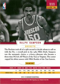 2012-13 Panini Marquee #111 Ralph Sampson Back