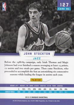2012-13 Panini Marquee #127 John Stockton Back