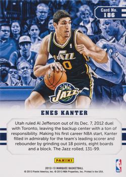 2012-13 Panini Marquee #186 Enes Kanter Back