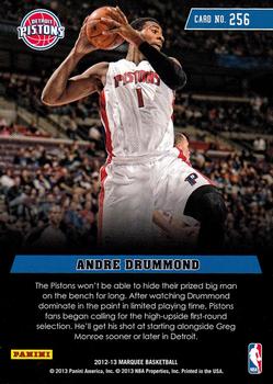 2012-13 Panini Marquee #256 Andre Drummond Back