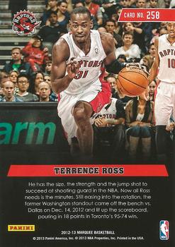 2012-13 Panini Marquee #258 Terrence Ross Back