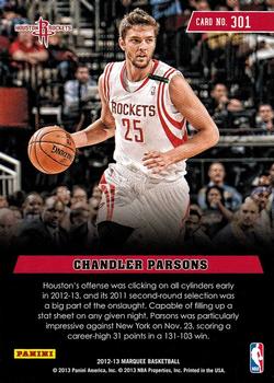 2012-13 Panini Marquee #301 Chandler Parsons Back