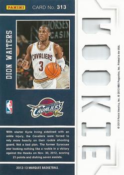 2012-13 Panini Marquee #313 Dion Waiters Back