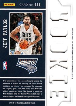 2012-13 Panini Marquee #333 Jeff Taylor Back