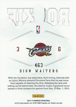 2012-13 Panini Marquee #463 Dion Waiters Back