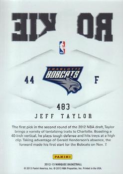 2012-13 Panini Marquee #483 Jeff Taylor Back
