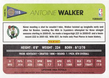 2012-13 Panini Past & Present #115 Antoine Walker Back