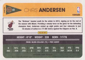 2012-13 Panini Past & Present #41 Chris Andersen Back