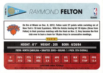 2012-13 Panini Past & Present #57 Raymond Felton Back