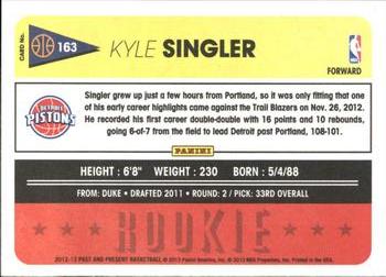 2012-13 Panini Past & Present #163 Kyle Singler Back