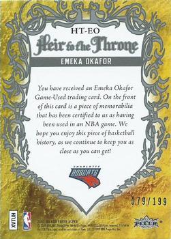 2007-08 Ultra - Heir to the Throne Jersey #HT-EO Emeka Okafor Back