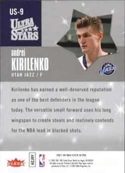 2007-08 Ultra - Ultra Stars #US-9 Andrei Kirilenko Back