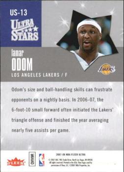 2007-08 Ultra - Ultra Stars #US-13 Lamar Odom Back