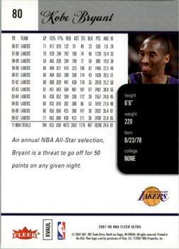 2007-08 Ultra - Retail #80 Kobe Bryant Back