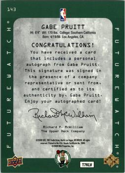 2007-08 SP Rookie Edition - 1997-98 SP Rookies Design Autographs #143 Gabe Pruitt Back