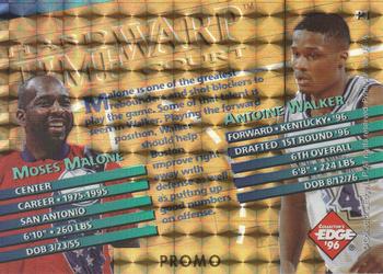 1996 Collector's Edge Rookie Rage #P1 Antoine Walker / Moses Malone Back