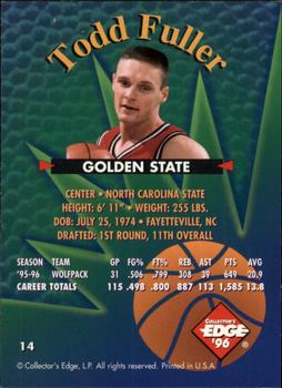 1996 Collector's Edge Rookie Rage #14 Todd Fuller Back