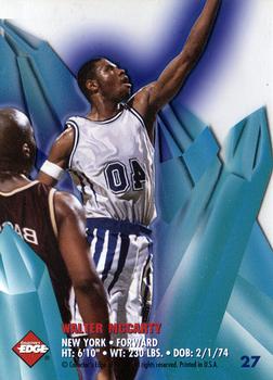 1996 Collector's Edge Rookie Rage - Ice Sculpture #27 Walter McCarty Back