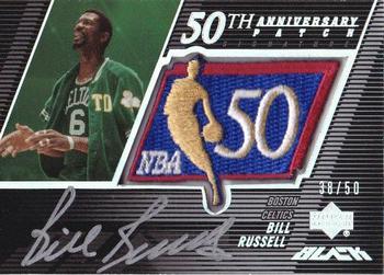 2007-08 UD Black - 50th Anniversary Autographs #50AU-BR Bill Russell Front