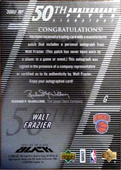 2007-08 UD Black - 50th Anniversary Autographs #50AU-WF Walt Frazier Back