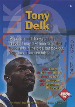 1996 Collector's Edge Rookie Rage - Radical Recruits #6 Tony Delk Back