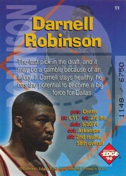 1996 Collector's Edge Rookie Rage - Radical Recruits #11 Darnell Robinson Back