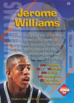 1996 Collector's Edge Rookie Rage - Radical Recruits #23 Jerome Williams Back